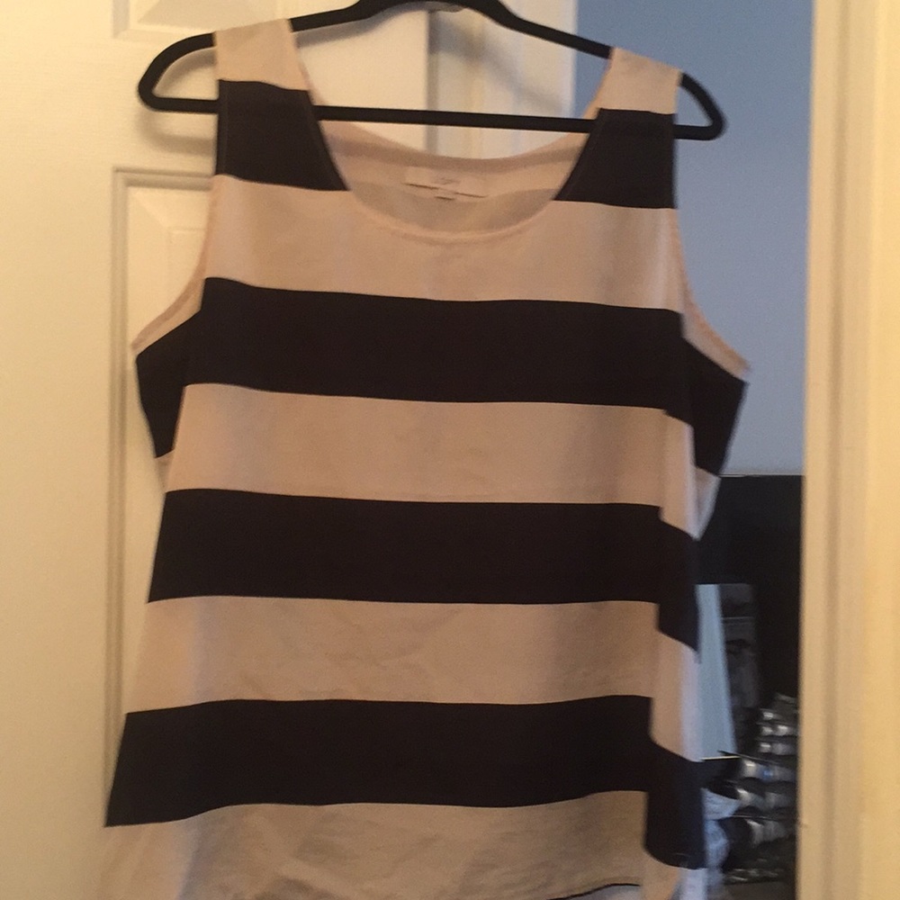 THE LOFT cream and black stripe camisole